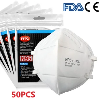 

10-50pcs Mask mouth male and female protective mask dust-proof Mouth Mask Anti-fog Breathable 6 Layers Face Masks 95% Filtration