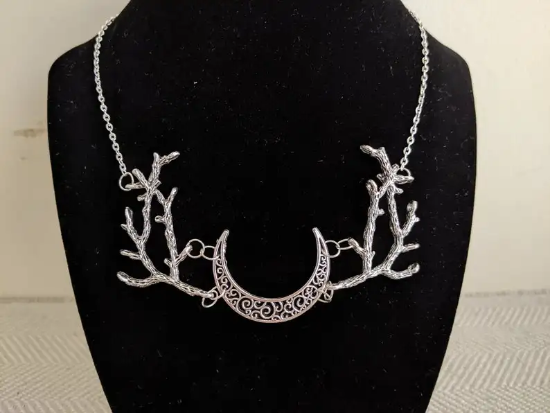 Bruja rama bosque de luna creciente collar Wiccan gótico pagano joyería - AliExpress Joyería y accesorios