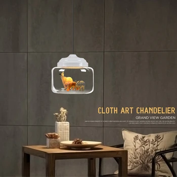 

Nordic Pendant Lights Glass Animal Hanging Lamp For Kitchen Restaurant Bar Cartoon Decor Light Led Metal Drop Lighting Fixtures