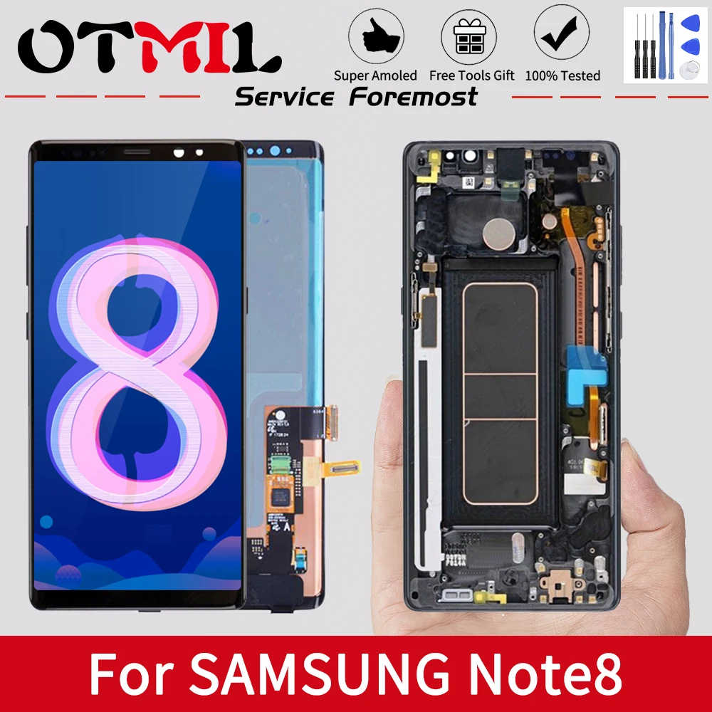 6," OTMIL Super AMOLED для samsung Note 8 lcd N950F lcd дигитайзер для samsung Note 8 lcd дисплей сенсорный экран N9500 N950F N900