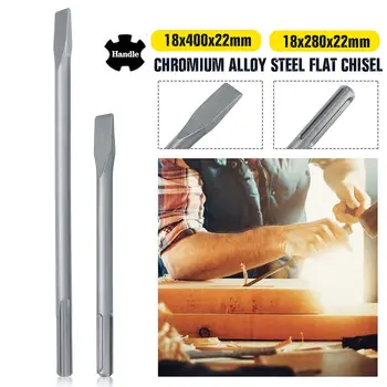 

280-400mm Woodworking Chisel Chrome Alloy Steel Electric Hammer Chisel Flat Type For Concrete/Brick/Wall/Tile Slotting Drilling