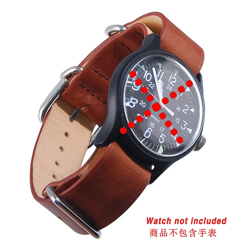 Ремешок для часов из натуральной кожи 20 мм/22 мм Timex Weekender Expedition ремешок НАТО