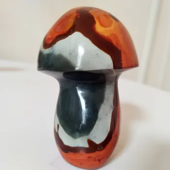 

A Natural stone Ocean jasper mushroom display home decoration Little mushroom Sea stones crystals