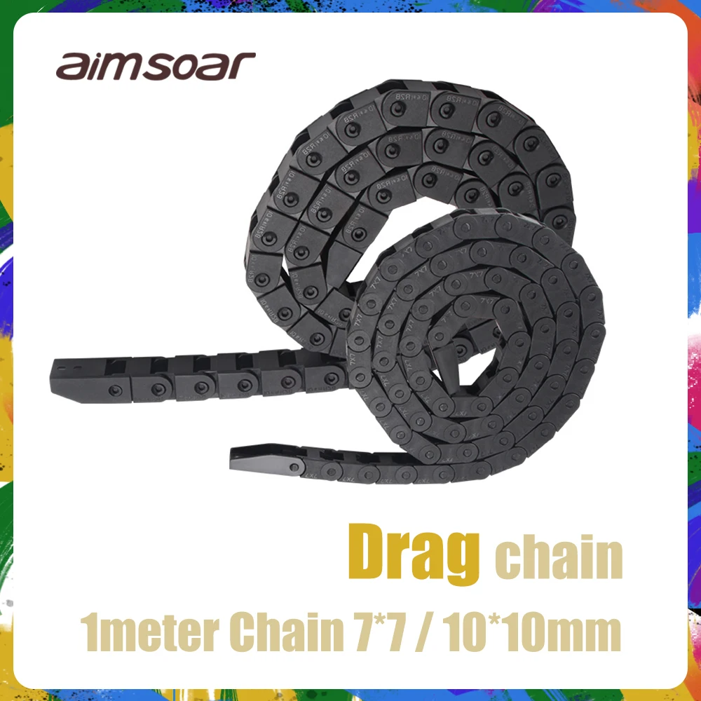 

7*7mm drag chain 10*10mm drag chain 3d printer drag chain engineering nylon plastic, with 2 installation joints Length 1meter