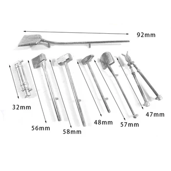 

1 Set Metal Shovel Fire Extinguisher Hammer Tool for 1/16 Henglong German Tiger I RC Tank DIY Upgrade Modify Modification Parts