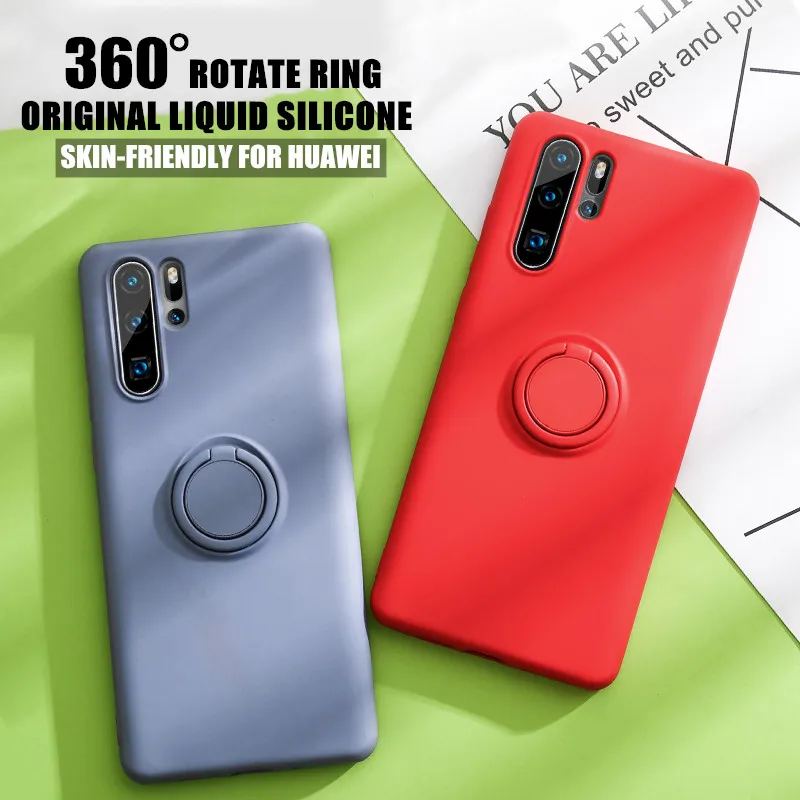 Оригинальный Мягкий силиконовый чехол с жидким кольцом для Huawei P30 Pro P20 P40 Mate 10 20 30