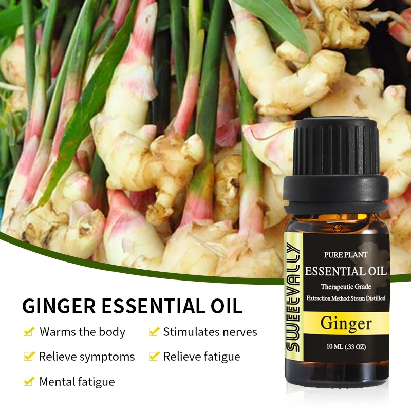 

Sweetvally Pure Plant Essential Oils Diffusers Aroma Oil Ginger Oil Natural Massage Relax For Aromatic Aromatherapy