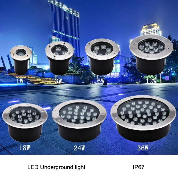 NEW 1w / 3w / 5w 6w 7w 9w 12w 15w 18w LED Outdoor Ground Garden Floor Underground Buried Lamp Spot Landscape Light A