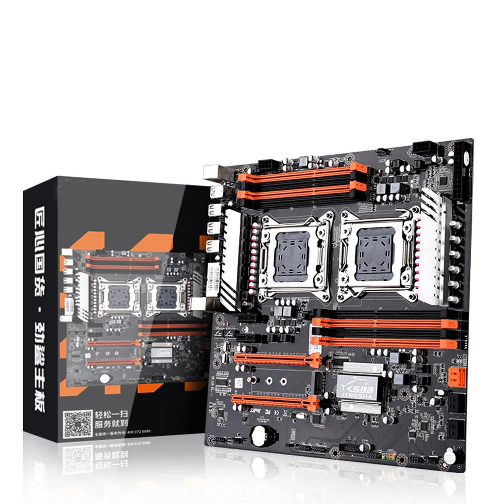 Материнская плата X79 с двумя процессорами, материнская плата E-ATX LGA2011 M.2 NVME SATA3.0 E-ATX 8 DDR3 2 PCI-E 16X3.0 e5 2680 V2 Crossfire