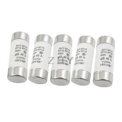 5 шт. RO17 серия 500V 40A цилиндрическая крышка керамические Предохранители быстрого выдува 22x58 мм