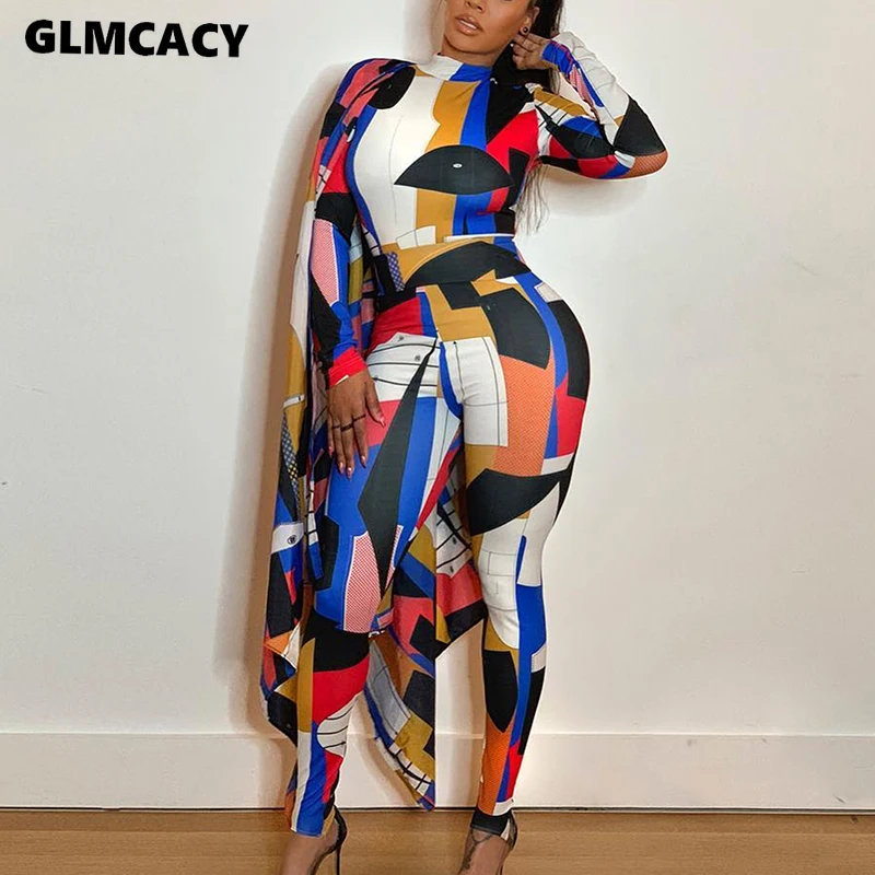 Women Patchwork Cloak Jumpsuit Colorful Turtleneck Jumpsuit Bodycon Slim Long Pants Sleeve Overalls Streetwear