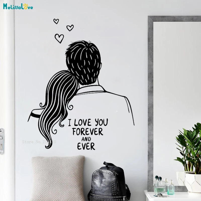 I Love You Forever And Ever Set Di Adesivi Murali-Camera Da Letto Per Ragazza Poster Home Decor Living Sweet Background Murales Yt2089
