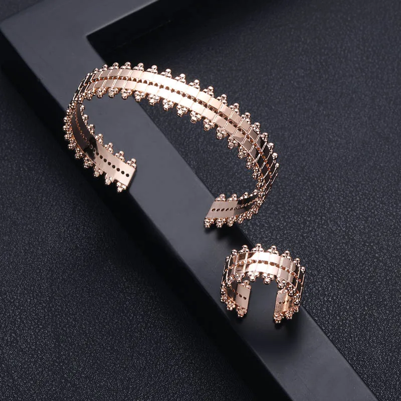 Jankelly, Роскошный Уникальный Африканский браслет, набор колец для женщин, свадебные с кубическим цирконом, Кристалл CZ, Дубай, свадебные ювелирные наборы