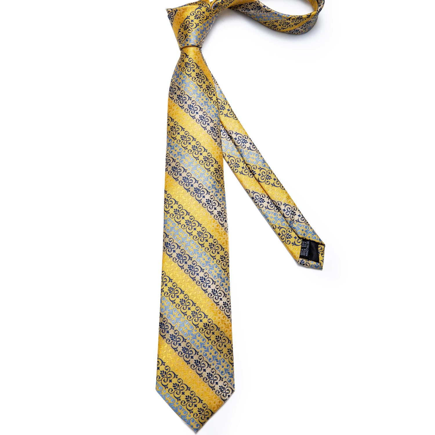 Подарок, мужской галстук, золотой, синий, фиолетовый, в полоску, Шелковый, Свадебный галстук для мужчин, DiBanGu, дизайнерский, Hanky, запонки