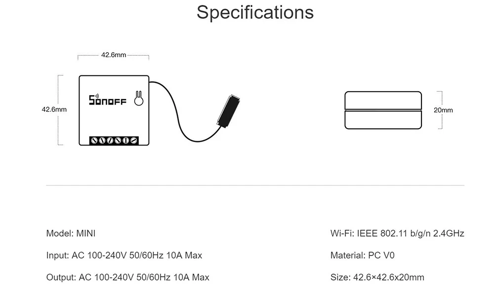 1/2/3/5/6/8/10 шт. Sonoff мини Two Way интеллигентая(ый) Wi-Fi для переключателя «сделай сам» Умный дом автоматизации Дистанционное Управление переключатели работать с Alexa