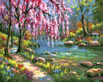 

Landscape Frameless Pictures Painting By Numbers DIY Digital Canvas Oil Painting Home Decoration For Living Room GX7664 40*50cm