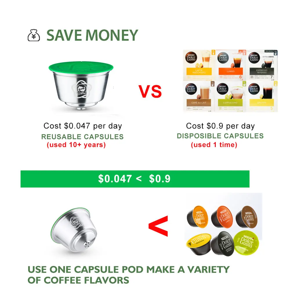 icafilas Coffee Capsula For Dolce Gusto Mini Me Reusable Coffee Capsule piccolo xs Pods