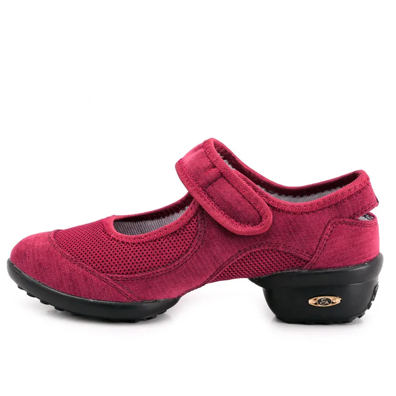 Red Stretch Jazz Dance Shoes For Women Ballet Jazzy Dancing Teachers's Dance sneaker Sandals Excercise Shoe - Color: Red