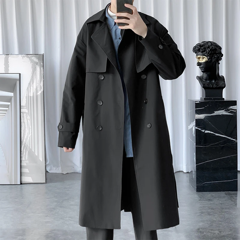 남성용 하이 퀄리티 더블 브레스트 트렌치 코트, 캐쥬얼 재킷, 풀 사이즈 M-5XL, 가을 패션 코트, 2024 신상