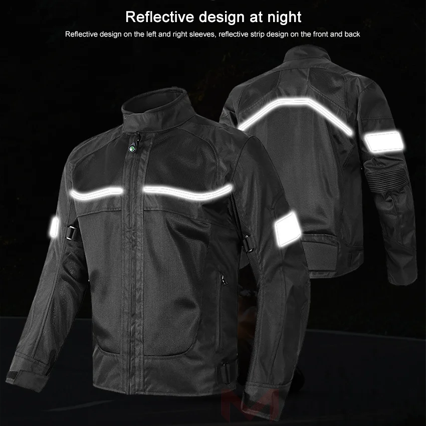 Vemar Motorcycle Jacket motorcycle jacket motorcycle clothing Men Summer Mesh Oxford Motocross Jacket Coat With Protective Gear Motorbiker Riding Accessories
