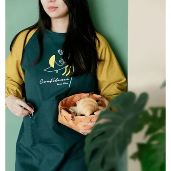 

GUIBOBO Apron Women Long-sleeved Kitchen Water-proof For Housework Bakery Dessert Shop Painting Gown Style NO0191123831