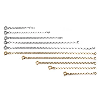 

5pcs/Pack Extended Chains With Lobster Clasps Stainless Steel End Clasp For DIY Necklace Extension Chain Jewelry Making