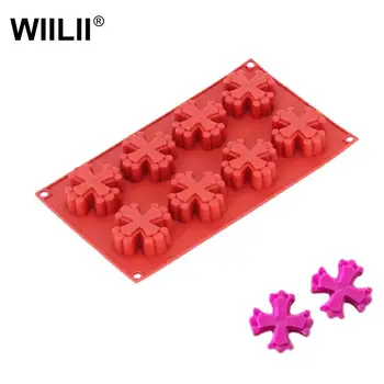 

8 Cavity Cross Shaped Silicone Chocolate Mold For Cookie Jelly Candy Pastries Cake Mould Craft Clay Fondant Mold Decoration Tool
