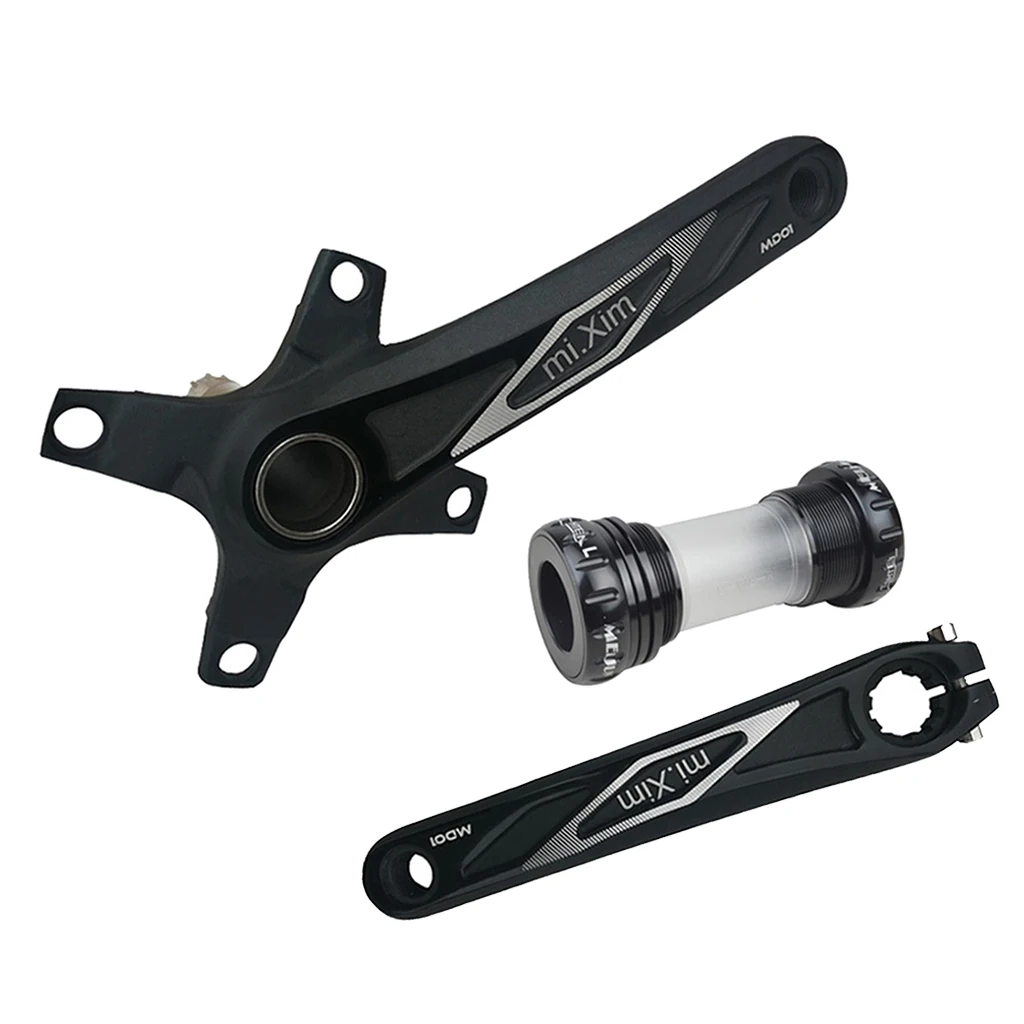 mi.Xim Mountain Bike Crankset 170mm BCD 104 + Bicycle Crank Sprocket Bottom Bracket Kit for 7/8/9/10/11 Single Speed Bike