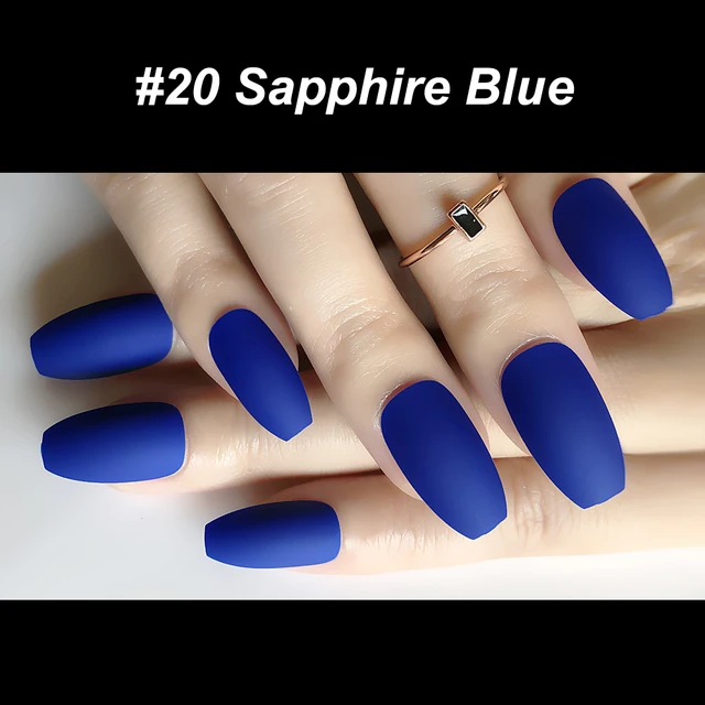 Navy Blue Short Medium Matte Nails Quantity: 24 Length: Short Medium Shape:  Coffin Prep kit: Glue, Adhesive tab, Nail File Price:… | Instagram