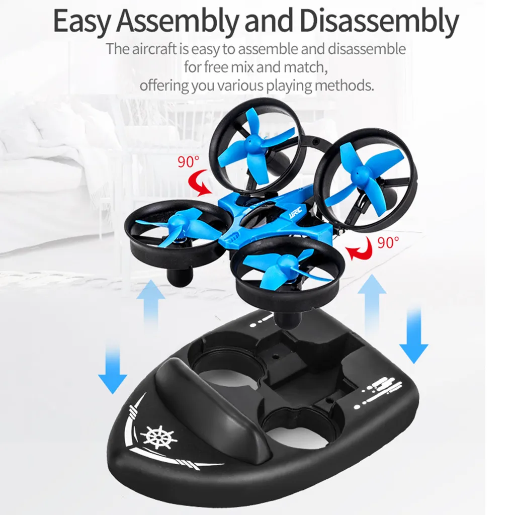 Детские игрушки мини-Дрон Радиоуправляемый вертолет Дрон Wltoys JJR/C H36F TERZETTO 3 в 1 Летающая воздушная лодка наземный режим вождения съемные радиоуправляемые дроны