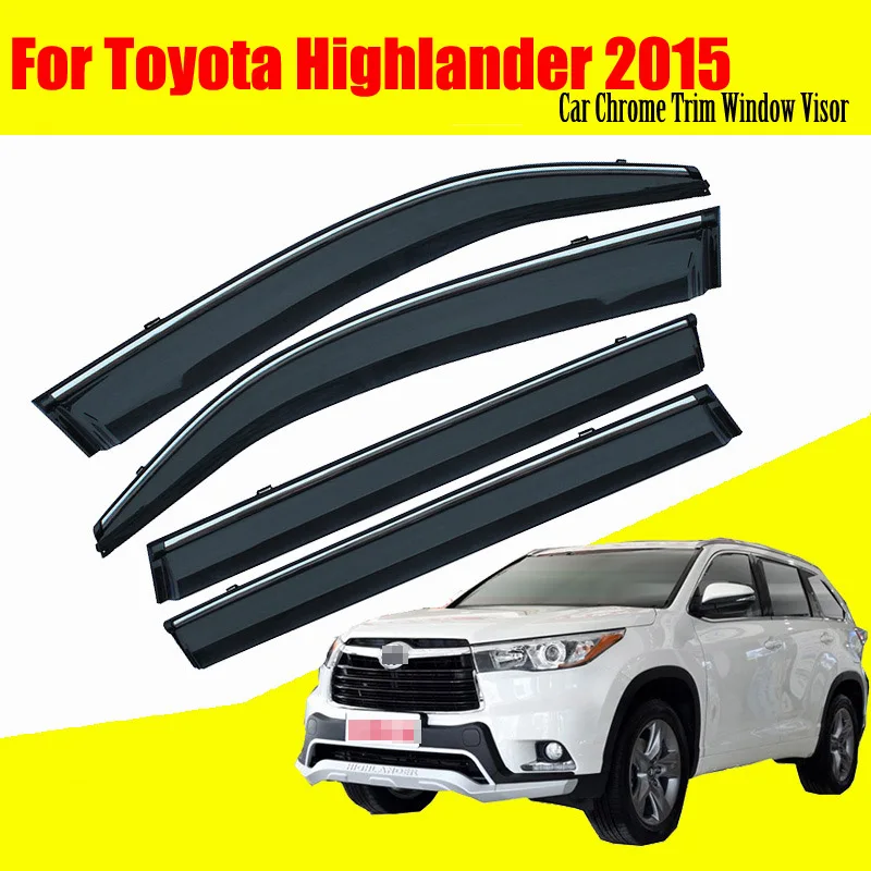 Для Toyota Highlander, автомобильный солнцезащитный козырек, защита от дождя, вентиляционные аксессуары, 4 шт