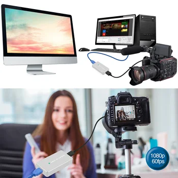 

HDMI To USB3.0 UVC Plug And Play Live Streaming Game Broadcast HD Video Capture Card Computer Accessories Metal Case Portable