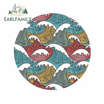 

EARLFAMILY 13cm x 12.9cm For Wave Japan Fine Decal Car Door Protector Sticker Occlusion Scratch For SUV JDM VAN Sunscreen