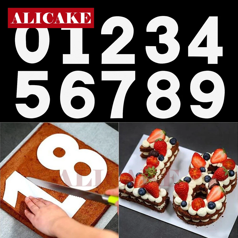 6' Cake Numbers Shape Silicone Mold Dessert Decor Tool Birthday Party DIY Baking 