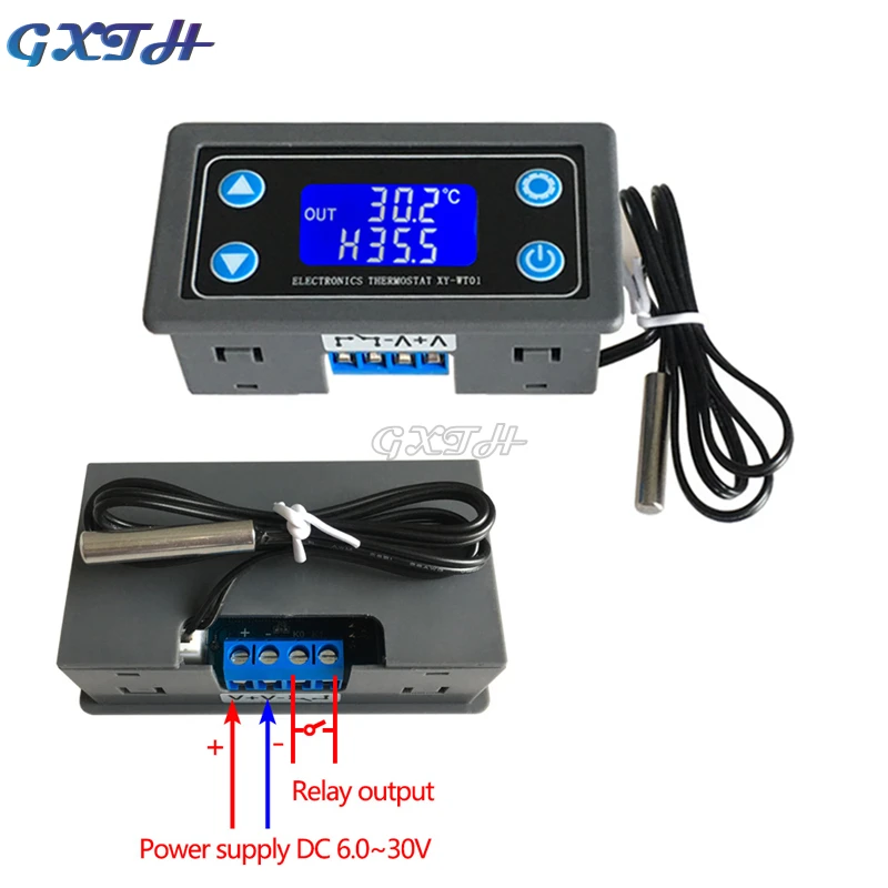 10A Thermostat Digital Temperature Controller DC 6V-30V Thermal Regulator Thermocouple LCD Display Sensor 12V 24V | Инструменты