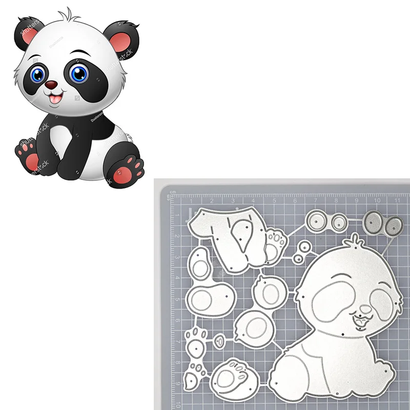 Прекрасный панда кукла металлические Вырубные штампы животное тиснение трафарет для DIY Скрапбукинг Фотоальбом декоративный