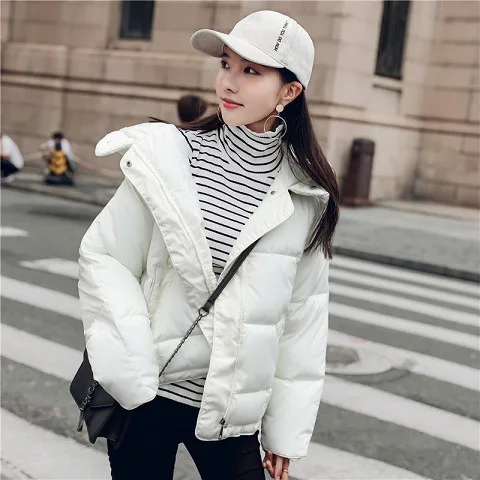 

2018 Winter New Style Korean-style down Jacket Cotton-padded Clothes Women's Short Students Loose-Fit down Coat Thick Long Sleev
