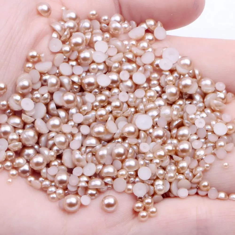 Red-Half Pearls-Flat Back Half Round Pearls-Bead  pearls-2mm-3mm-4mm-5mm-6mm-7mm-8mm-9mm-10mm-Non Hotfix