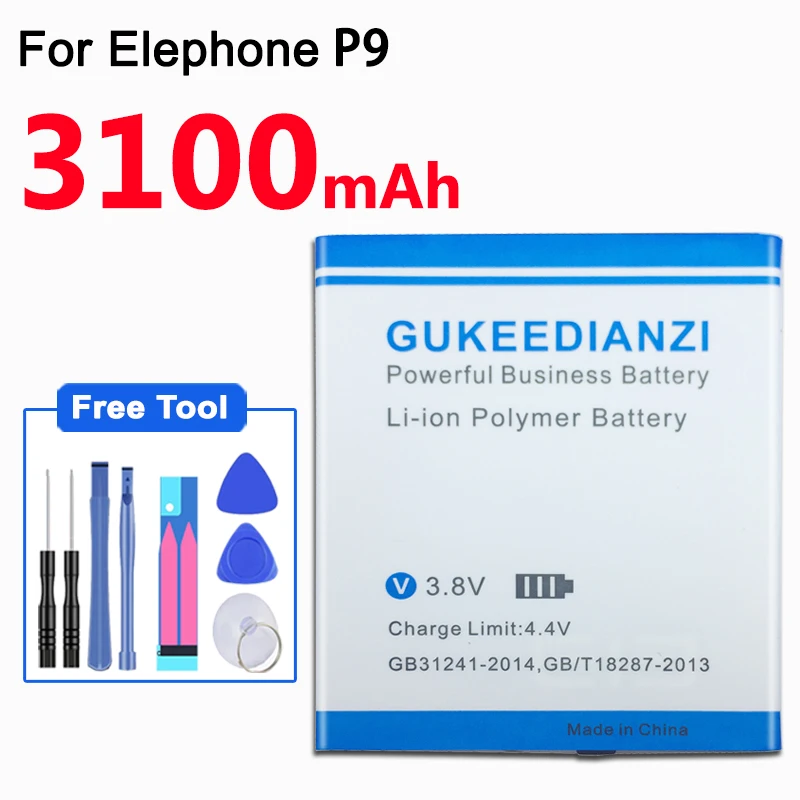 GUKEEDIANZI аккумулятор для мобильного телефона 3100 мАч Elephone P9 MTK6592 восьмиядерный