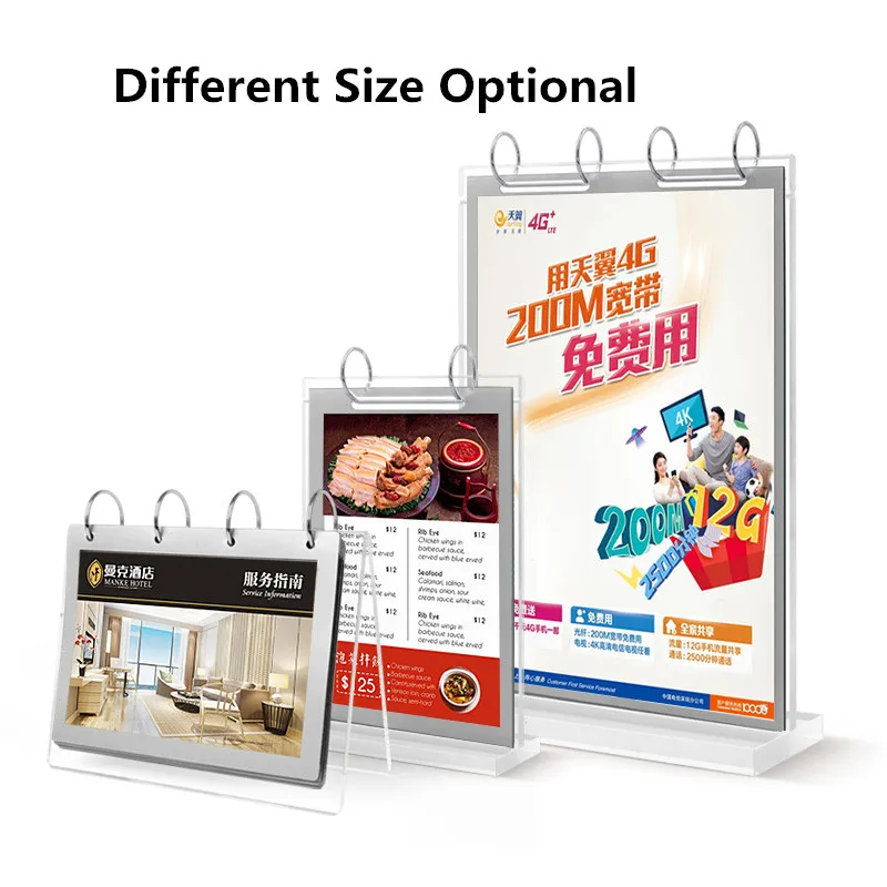 

A5 Double-Sided Presentation Clear Acrylic Table Sign Holder Stand Menu Paper Cardboard Poster Display Stand for restaurant
