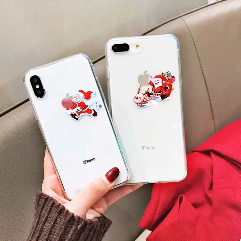Для iphone 6 7 8 6s 11 Pro Max чехол для X XS XR Plus 5 5s se милый Роскошный прозрачный Рождество |
