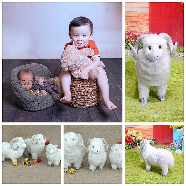 Simulation sheep stuffed animal Model giant cushion sheepPhotography Props Children