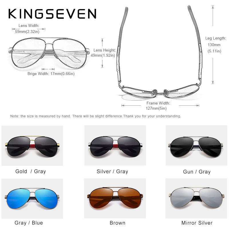 KINGSEVEN Брендовые мужские винтажные Квадратные Солнцезащитные очки поляризованные UV400 линзы очки аксессуары мужские солнцезащитные очки для мужчин Zonnebril 7720