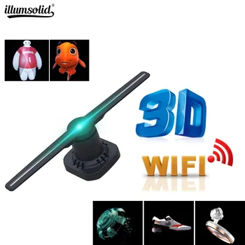 

Wifi 3D Hologram Projector Fan LED Holographic Imaging Lamp Player 3D Remote Advertising Display Projector Light