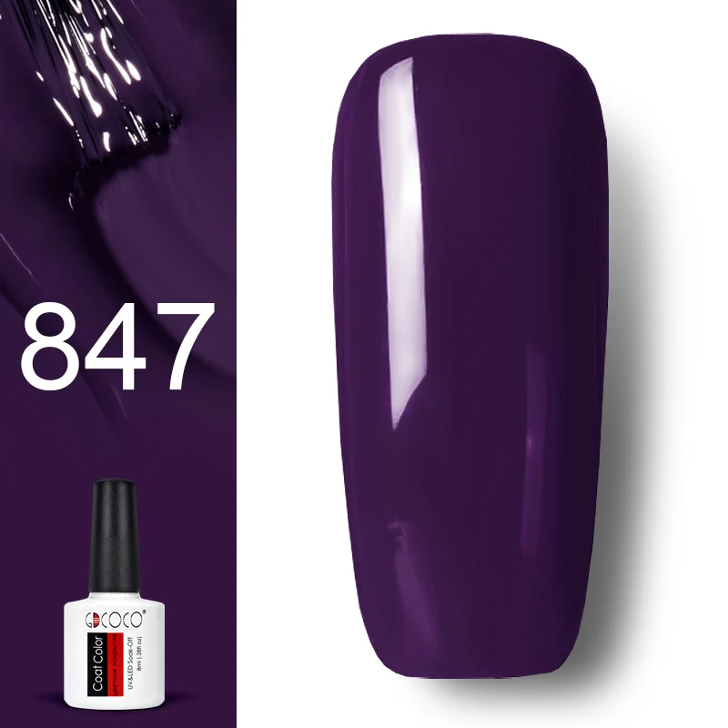 847 GDCOCO лак для ногтей nail Art Гель для дизайна Лаки 8 мл неонового цвета блестящие soak off-польский гель маникюр - Цвет: 847