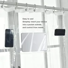 7" x 70" Экологичная EVA Водонепроницаемая прозрачная занавеска для ванной с 12 сетчатыми карманами для телефона iPad Tablet Holder Mildew-proof
