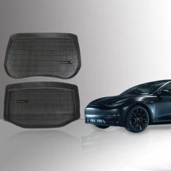 

Car Accessories Trunk/Frunk Floor Mat Storage Mat All Weather Protection Heavy Duty Rubber Mat Compatible For Tesla Model 3