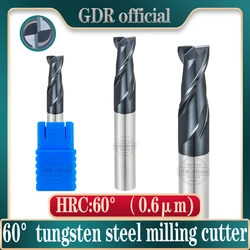 Fresa hrc60 2 flauta 4mm 6mm 8mm 10mm 12mm 16mm 18mm cortador de corte do metal fresa do aço do tungstênio do carboneto de liga dos endmills