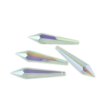 

100pcs/lot 80MM Crystal AB Crystal U Drop Ornament Prism Chandelier Hanging Pendant Free Shipping