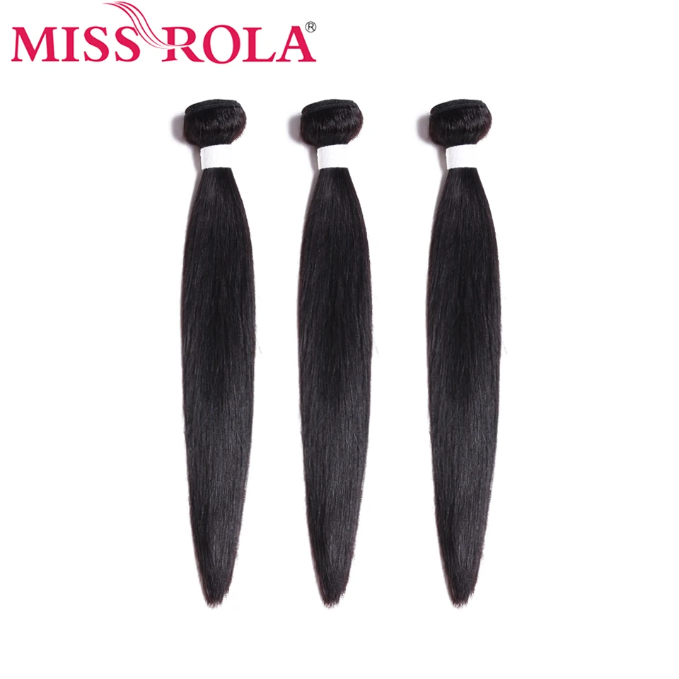 

Miss Rola Brazilian Hair Wave Bundles 100% Human Hair Extension 3 pcs Straight Hair Bundles Natural Color 8-26 Inches Non-Remy
